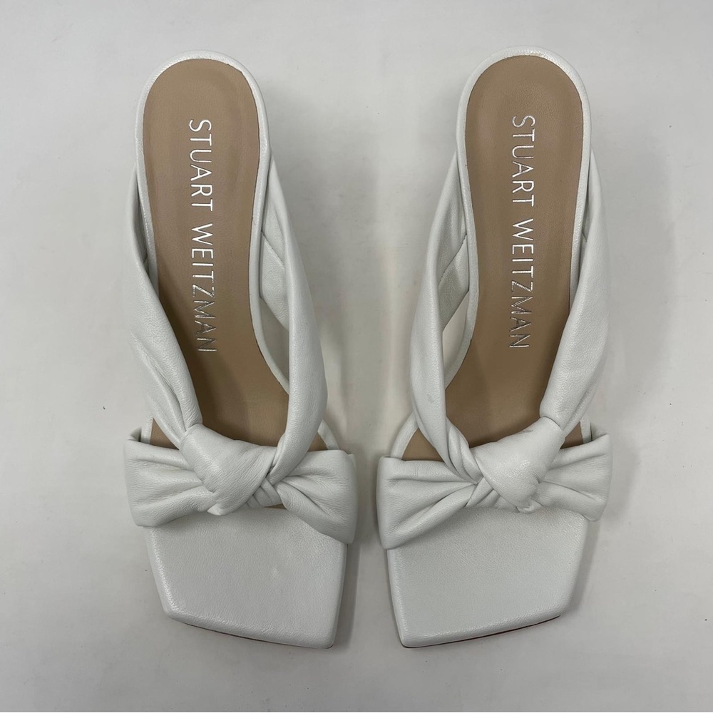 Stuart Weitzman Playa 75 Knot Sandal in White Leather - NWT - Picture 11 of 16